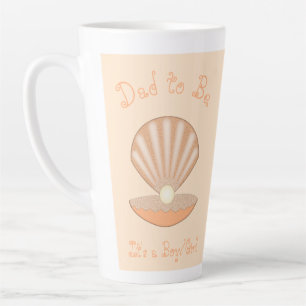 Taza De Café Latte Concha de ostra y Perla Papá Neutral de Bebé en Ca