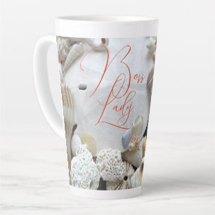 Taza De Café Latte Conchas de dólar de arena Jefa