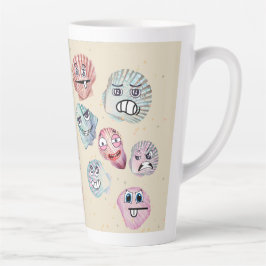 Taza De Café Latte conchas oceánicas