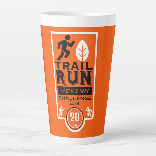 Taza De Café Latte Concurso de carreras de Trail Runner (Anverso)