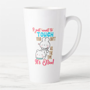 Taza De Café Latte Conejito Divertido y Lindo Solo Quiero Tocar Tu Tr