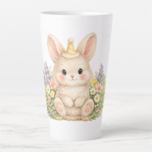 Taza De Café Latte Conejito lindo jardín de cottage europeo