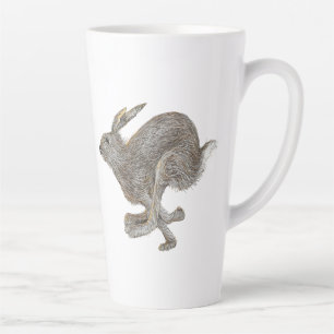 Taza De Café Latte Conejo Corriendo Captura De Arte Rápido