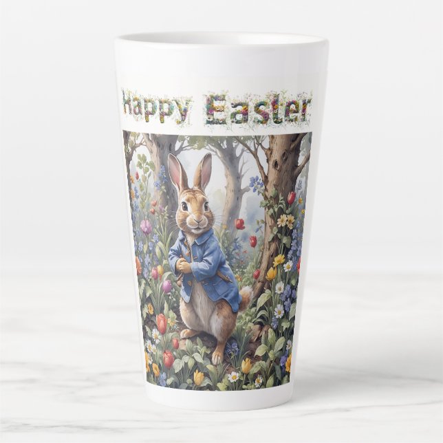 Taza De Café Latte Conejo de Pascua  (Anverso)