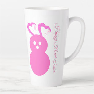 Taza De Café Latte Conejo de Pascua Corazón Latte Mug