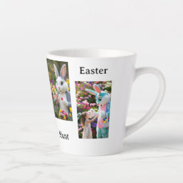 Taza De Café Latte Conejo de Pascua y niño 4 fotos