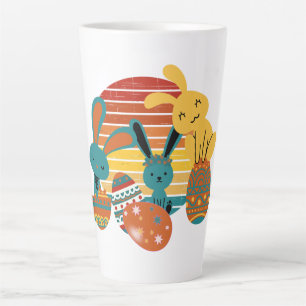 Taza De Café Latte Conejo feliz, Huevo de Pascua, lindo