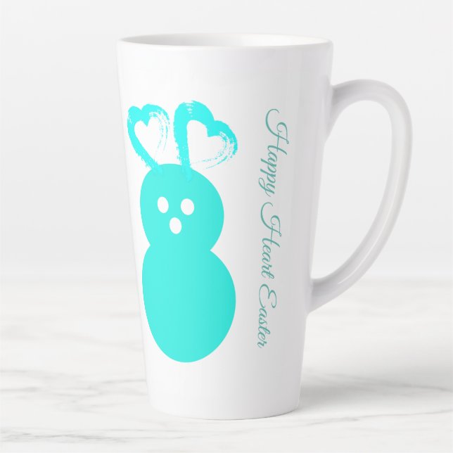 Taza De Café Latte Conejo Latte Mug del Corazón de Pascua (Derecha)