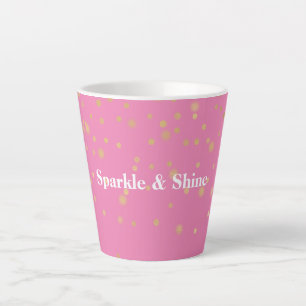 Taza De Café Latte Confetti de oro rosado