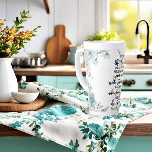 Taza De Café Latte Confía en el Señor floral  