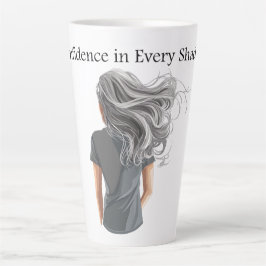 Taza De Café Latte Confianza en cada sombra de gris