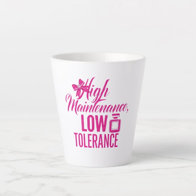 Taza De Café Latte Confident High Standards Saying (Anverso)