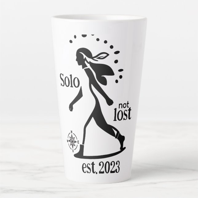 Taza De Café Latte Confident Solo Traveler Statement  (Anverso)