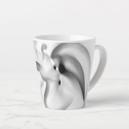 Taza De Café Latte Congelado: Gris abstracto, blanco y negro