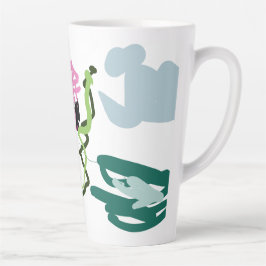 Taza De Café Latte Conjunto de flamenco rosa