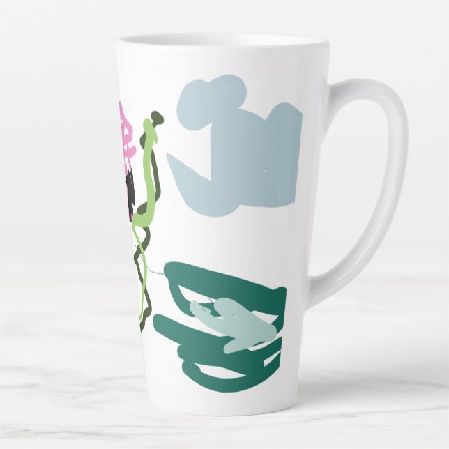 Taza De Café Latte Conjunto de flamenco rosa (Derecha)