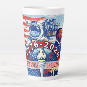 Taza De Café Latte Conmemorativo 1776-2026 EE. UU. Personalizado