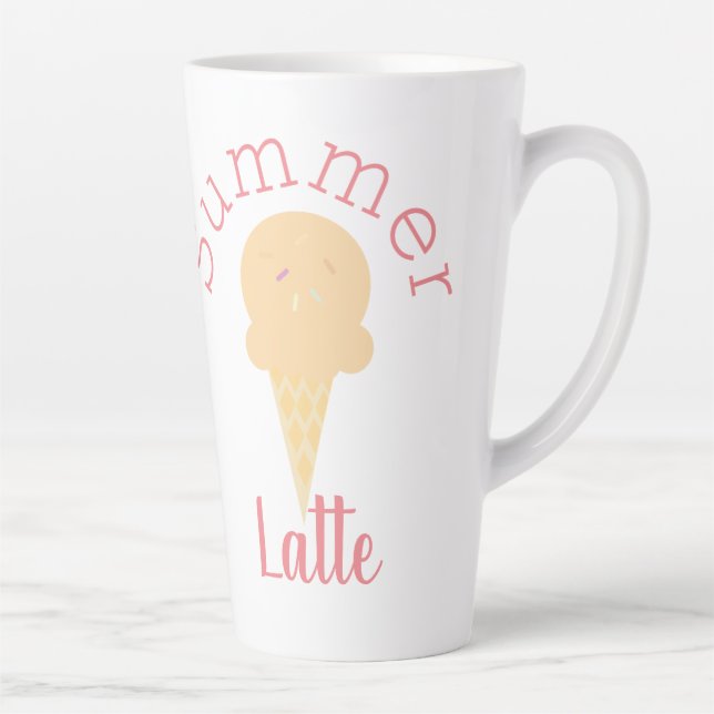 Taza De Café Latte Cono de helado de verano y rociado (Derecha)