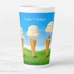 Taza De Café Latte Cono de helado, globo de aire caliente, capricho,