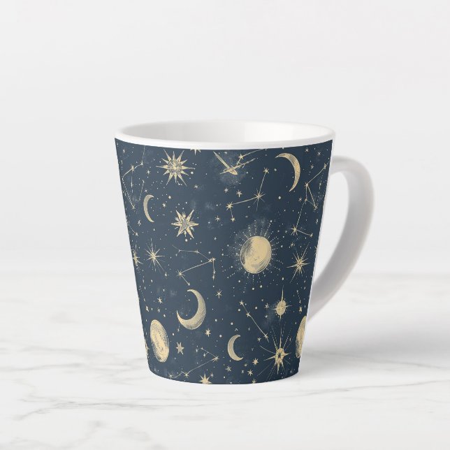 Taza De Café Latte Constelación celeste - Noche estrellada (2) (Ángulo derecho)