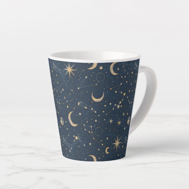 Taza De Café Latte Constelación celeste - Noche estrellada (4) (Ángulo derecho)