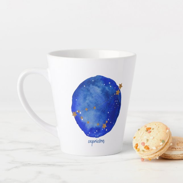 Taza De Café Latte Constelación de acuarela de Capricornio Zodiac (In situ)
