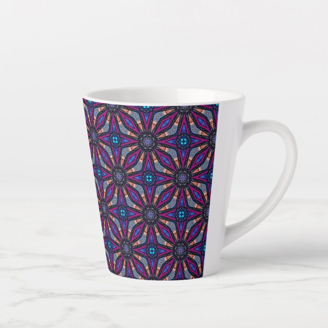 Taza De Café Latte Contemplador de Fuchsia (Derecha)