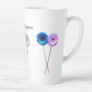 Taza De Café Latte Contraste Gemelo Doble Floración Equilibrio en Flo