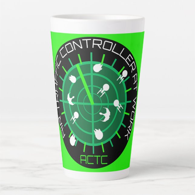 Taza De Café Latte Controlador de tráfico aéreo (Anverso)