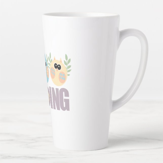 Taza De Café Latte Cooing de búhos (Derecha)