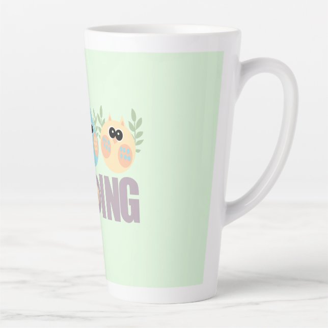 Taza De Café Latte Cooing de búhos (Derecha)