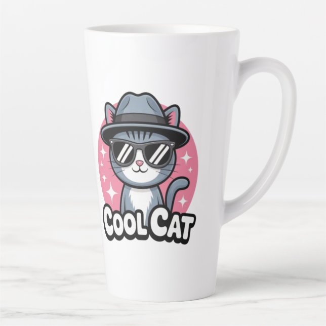 Taza De Café Latte Cool Cat Vibes (Derecha)