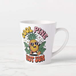 Taza De Café Latte Cool Pine Hot Sun Retro Pineapple Summer Vibes