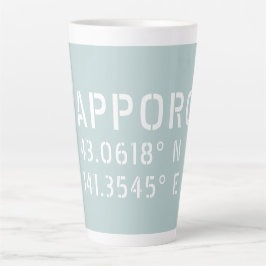Taza De Café Latte Coordenadas Sapporo Latitude y de longitud