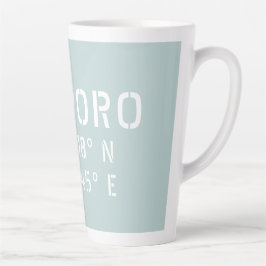 Taza De Café Latte Coordenadas Sapporo Latitude y de longitud