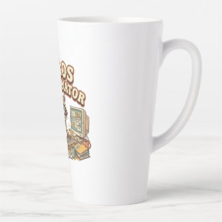 Taza De Café Latte Coordinador de Caos Mapache Divertido Agotado