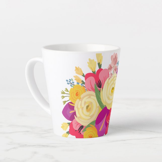 Taza De Café Latte Copa Bouquet Latte (Ángulo izquierdo)