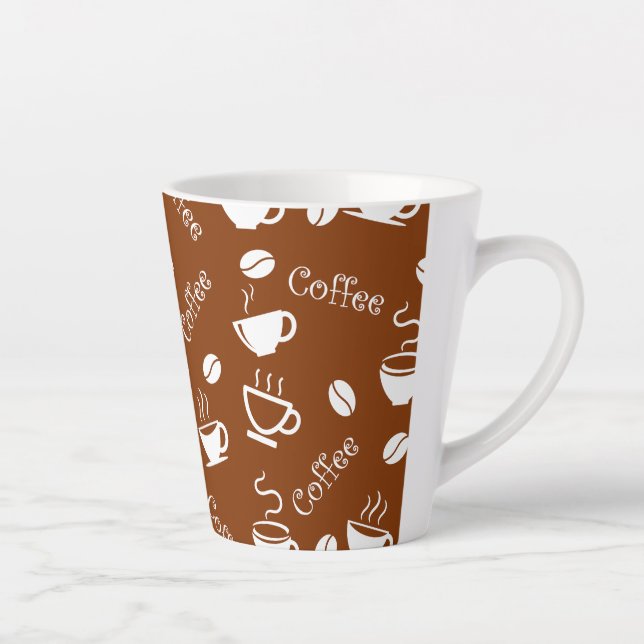 Taza De Café Latte Copa con patrón de café (Derecha)