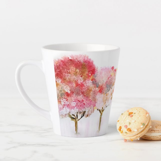 Taza De Café Latte Copa de Café Rojo Radiante de Invierno (In situ)