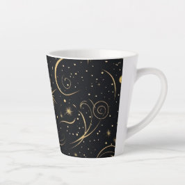 Taza De Café Latte Copa de Espresso de Oro Celestial
