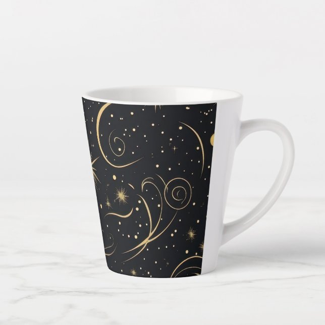 Taza De Café Latte Copa de Espresso de Oro Celestial (Derecha)