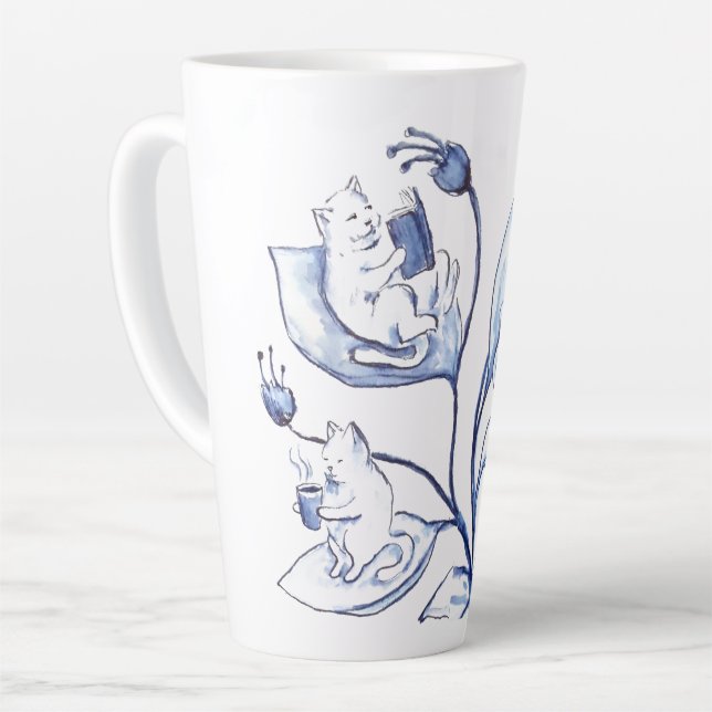 Taza De Café Latte Copa de Gato de Contenido (Ángulo izquierdo)