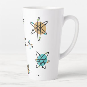 Taza De Café Latte Copa de Latte Atómico de Mediados del Siglo