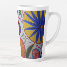 Taza De Café Latte Copa de Latte floral moderna