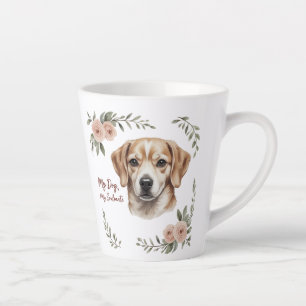 Taza De Café Latte Copa de Regalo Cute Floral Dog Lover