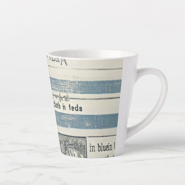 Taza De Café Latte Copa del Café con detalles del océano (Derecha)