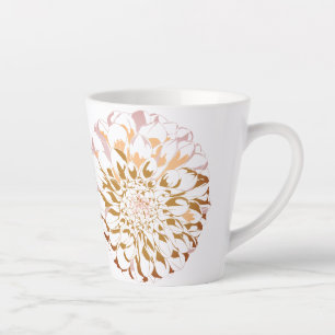 Taza De Café Latte Copa floral de dalia