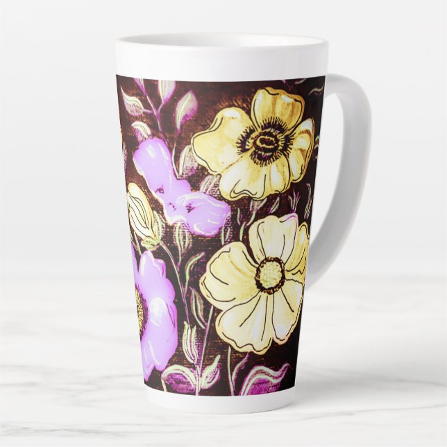Taza De Café Latte Copa Floral de otoño (Ángulo derecho)