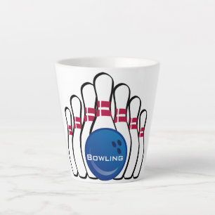 Taza De Café Latte Copa Latte de Bowling Design