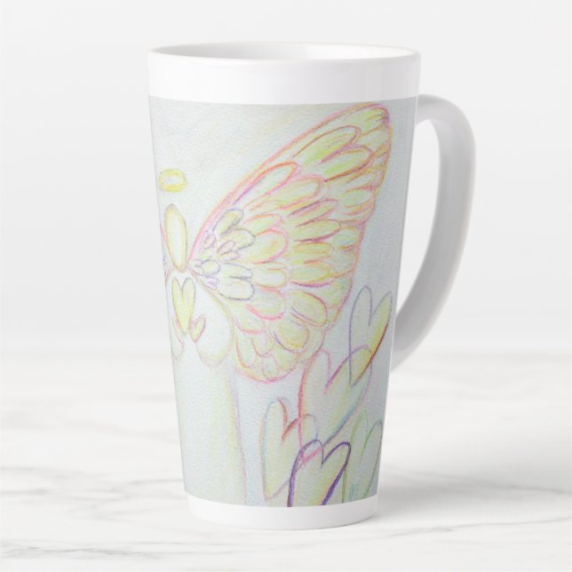 Taza De Café Latte Copa Latte Mug Angel Personalizado de Guardianes d (Ángulo derecho)